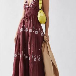 NWT Discontinued, Free People EMBROIDERED MAXI DRESS